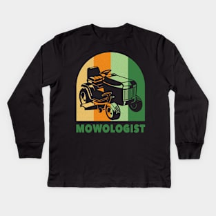 Mowologist Funny Lawn Mower Yard Work Kids Long Sleeve T-Shirt